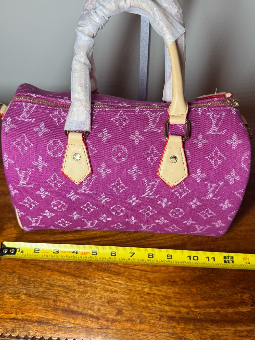 Hot Pink/Fuchsia Canvas Satchel Bag. No Brand.